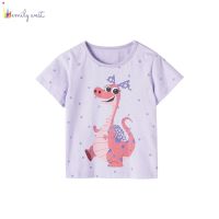 JianZhuZhuangShiGongChengYou dinosaur girls Cotton Toddler Kids Cartoon Children round neck short sleeves