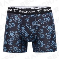 {Xiansheng clothing}  เสื้อผ้า} BeCharm 39; S กางเกงในบ็อกเซอร์ชายกางเกงขาสั้นกางเกงบ็อกเซอร์ชายกางเกงในเซ็กซี่พิมพ์ลายสวมใส่สบายผ้าฝ้ายบวกขนาดเหมาะกับการเล่นกีฬา