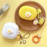 Cute Funny Fried Egg Cover for Beats Fit Pro / Studio Buds Case with KeyChain Lanyards Earphone Case Accessories Headphone Case