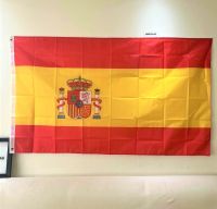 Free Shipping Spain National Flag 90x150cm Polyester No Fade ESP ES Espana Spanish Flag Banner for Celebration big flags Hanging Pipe Fittings Accesso