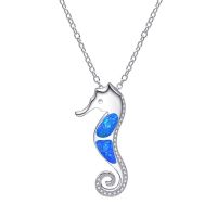 2023 Hot selling 925 silver in Europe and America  new Phantom Australian Treasure womens necklace  blue seahorse gemstone Fashion Chain Necklaces