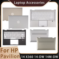 ใหม่สำหรับ HP P Avilion 14 X360 14-DW 14M-DW เชลล์เปลี่ยนอุปกรณ์แล็ปท็อปจอแอลซีดีปกหลัง Palmrest ด้านล่างสีเงินโกลเด้น