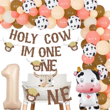 Holy Cow I'm One First Birthday Highchair Banner