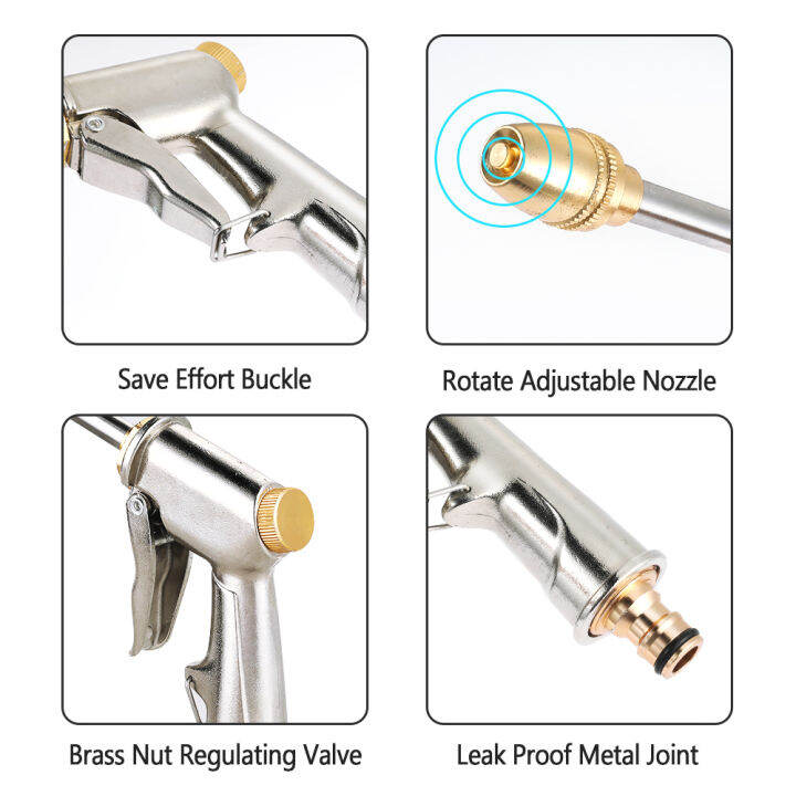 vastar-น้ำแรงดันสูงสเปรย์หมุนปรับ-sprayer-โลหะทองเหลืองท่อยางในสวนสนามหญ้าล้างรถอุปกรณ์ตกแต่งรถยนต์ครอบครัวรถล้างสวนรดน้ำ-essential