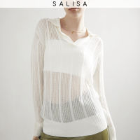 SALISA -  Loose KNIT PF23 SWEATER White เสื้อไหมพรมซีทรูไม่มีซับ