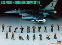 ขุดนประกอบเครื่องบิน   U.S. Pilot / Ground Crew Set B 1/48  hasegawa