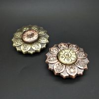 Lotus Fingertip Gyro Buddha Eye Lotus Wheel Fingertip Gyro Edc Pressure Reduction Toy Pure Copper Carved the Eight Auspicious