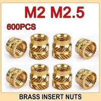 600pcs M2 M2.5 Heat-Inserted Copper Nut with Knurled Thread for 3D Printed Plastic Brass Insert Nut Hot Melt Injection Molding Nails  Screws Fasteners