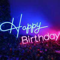 ป้ายไฟLED Happy Birthady ป้ายบอกตำแหน่งร้าน มีสีสัน ผลิตจากวัสดุพลาสติก ไฟประดับตกแต่ง