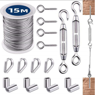 1Set Multifunctional Wire Rope Kit Stainless Steel Cable Tent Cord Hanging