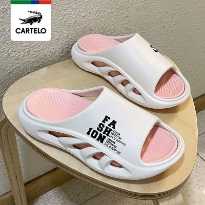 【July】 Cartelo crocodile slippers womens summer ins tide outdoor thick-soled sandals indoor non-slip stepping shit feeling flip flops