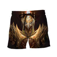 2023 New 3D Printed Ancient Egypt Ra God Clothes Quick-drying Beach 3D Printing Mens Casual Short Pants