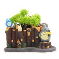 1ชิ้นการ์ตูนสร้างสรรค์สุดน่ารัก Totoro รั้วกระถางดอกไม้เรซินขนาดเล็ก DIY อุปกรณ์ตกแต่งสวนตุ๊กตาประดับการตกแต่งบ้านสวนขนาดเล็ก