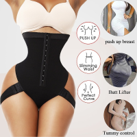 หญิงพิเศษ Shapewear 2-In-1เอวสูงสะโพกยกกางเกงสำหรับผู้หญิงสบายๆ S Haper ชุดชั้นในสตรีข้อมือท้องเทรนเนอร์