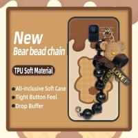 phone case Black pearl pendant Phone Case For Samsung Galaxy A6/A6 2018 Little Bear Bracelet Skin feel silicone cute