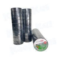 Thai KK เทปพันสายไฟ (รุ่นธรรมดา) สีดำ เหนียว PVC Electrical Tape ทนแรงดันไฟ 600 โวลท์ ปลอดสารตะกั่ว 18 มม. x 10เมตร [ 10 ม้วน ]