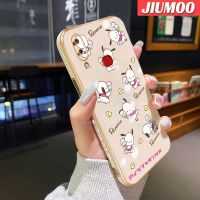 JIUMOO เคสโทรศัพท์ปลอกสำหรับ Samsung A10s A10ลายการ์ตูนน่ารัก Pochacco,ดีไซน์ใหม่แฟชั่นบางเคสโทรศัพท์ชุบหรูหราขอบรูปแบบฝาครอบกันกระแทกคลุมทั้งหมดป้องกันเลนส์กล้องเคสนิ่ม