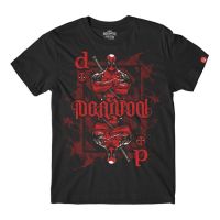 เสื้อยืด ผ้าฝ้าย 100% พิมพ์ลาย Marvel Deadpool Playing Card Series สําหรับผู้ชาย C11P