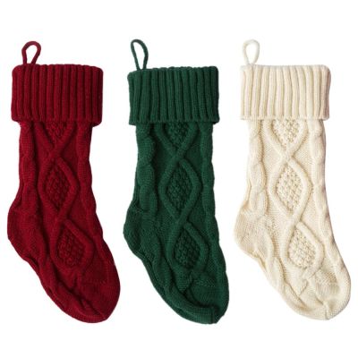 Knitted Christmas Stockings Decoration Christmas Gift Bag Fireplace Decoration Closet Door Window Decoration Christmas Gift