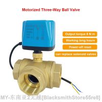 【hot】✺▣✘ Motorized Three-Way T type/L type 2-wire Power-off reset 8 N·m 220V 110V 24V 12V AC/DC Electric