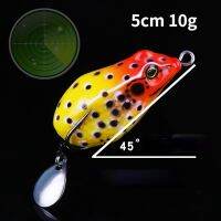 【คุณภาพสูง】กบกระโดดเหยื่อตกปลาช่อน 5Cm 10G กบเบ็ดตกปลา Crankbait เหยื่ออ่อนประดิษฐ์กบลอยน้ำเหยื่อ Double Hooks Sharp สำหรับปลาเทราท์เบส Snakehead Salmon