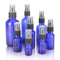 1 Piece 5ml 10ml 15 20ml 30ml 50ml 100ml Blue Glass Spray Bottle with Mist Sprayer for Essential Oil Refillable Portable Travel Travel Size Bottles Co