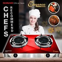 ส่งฟรี SONAR เตาแก๊สหัวคู่ 2 หัวเตาอินฟาเรด หน้าเตากระจก รุ่น GS-502 CS Home