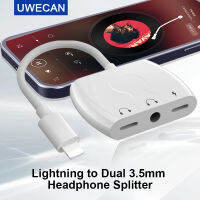 Lightning Ke Dual 3.5Mm Aux หูฟังอะแดปเตอร์แจ็คหูฟังแยกเสียง KabelpenyambungDongle