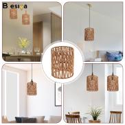 Blesiya Handwoven Lamp Shade Woven Pendant Lampshade for Kitchen Dining