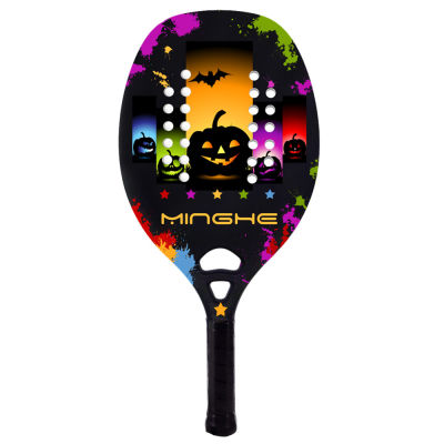 color unisex adult beach tennis racket, full carbon fiber and soft EVA,