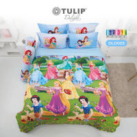 (New) TULIP ชุดเครื่องนอน ผ้าปูที่นอน ผ้าห่มนวม รุ่น TULIP Delight พิมพ์ลาย ดิจิตอลปริ้น DLD003 ลิขสิทธิ์แท้ดิสนีย์ ลายเจ้าหญิง