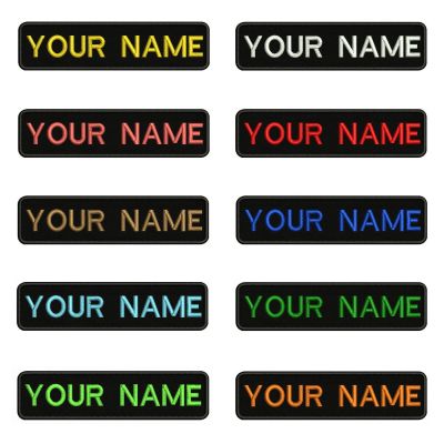 10X2.5cm Embroidery Custom Name Text Patch Stripes Badge Iron On Or  Patches BR-01A Adhesives Tape