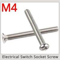 M4 Length 40-70mm Phillips Round Head Countersunk Bolt Electrical Switch Socket Flat Head Machine Screws 304 Stainless Steel