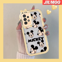 JIUMOO A04s ปลอกสำหรับ Samsung A13 5G เคสลายการ์ตูนมิกกี้เฮดสีสันสดใสน่ารักมอนสเตอร์กล้องนิ่มสำหรับเลนส์กันกระแทกแบบใสเคสมือถือเรียบง่ายฝาครอบป้องกันซิลิโคนความคิดสร้างสรรค์โปร่งใส