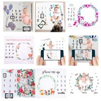 【YF】 Baby Milestone Blanket Infant Photo Props Background Mats Portray Diaper Calendar Grow Backdrop Cloth Photography Accessory