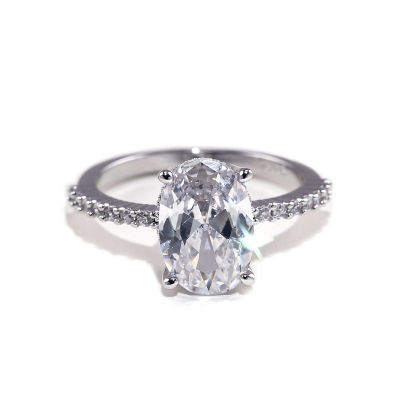 Luxury Platinum Crystal Diamond ashion Jewelry Silver Zircon Wedding Rings