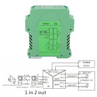 เครื่องส่งสัญญาณแรงดันเครื่องส่งสัญญาณ DC แบบ1 IN 2-ออก0-5V ถึง0-10V สำหรับอุปกรณ์อุตสาหกรรมสำหรับช่างไฟฟ้าสำหรับพนักงานเทคนิค