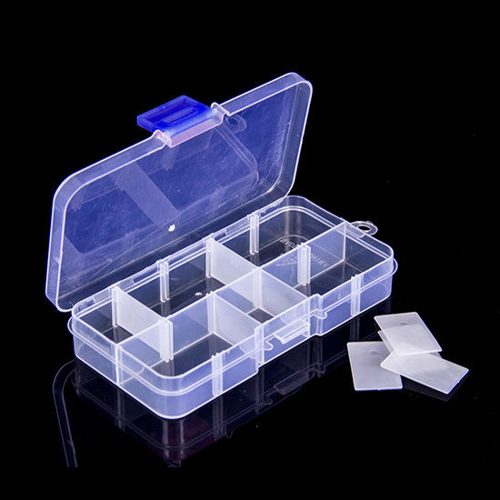 Generic Plastic 5 Grid Compartments Jewellery Bead Organizer Box Storage  Container Case