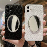 โทรศัพท์แบบนิ่มกระจกสะท้อนเพชร Lambskin เคสสำหรับ Apple iPhone 15 14 13 12 11 X XR XS Pro Max Plus เคสฝาหลังทันสมัยมีสไตล์จาก GGQcase