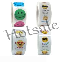 【hot sale】 ❂❦▽ B32 500pcs/roll Emoji Smiley Face Encouragement Sticker Children Toy Decoration Sticker Label Small Shop Local Handmade Stationery Sticker