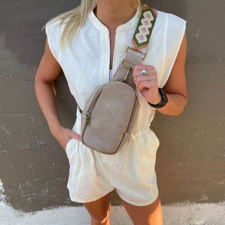 Vegan Leather Crossbody Bag Forest Vegan Leather Fanny Pack PU