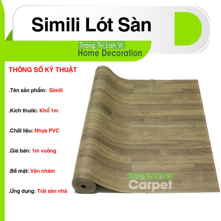 Simili lót sàn, thảm decor phòng giá rẻ giả gỗ xám nâu chống nước ...