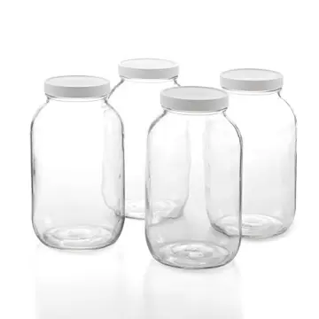 1790 Wide Mouth Mason Jars with Lids, Food Storage Gallon Glass Jars for  Kombucha, Tea, Canning & More, 2 Pack 