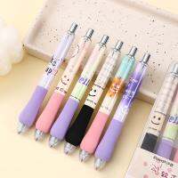 6Pcs 0.5mm ST Tip Rollerball Pen Cute Face Press Gel Pen Colored Finger Protection Sign Pen