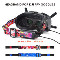 For DJI FPV Goggles Headband with Battery Holder Charging Cable Hole Adjustable Head Strap for DJI FPV Glass V2 Fatshark VR