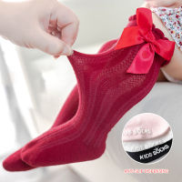 【Cw】New Girls Big Bow Knee High Long Soft Kids Socks Toddlers Cotton Lace Baby Socks Kid Girls Socks Dropshiping