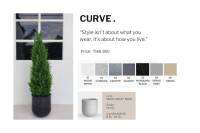 กระถางต้นไม้รุ่น CURVE เหมาะสมกับต้นไม้ขนาดเล็ก-กลาง มีให้เลือกถึง 4 สี