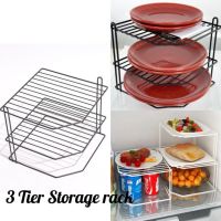 Housewear Furnishings Multifunctional Iron Crafts Organiser Cupboard Kitchen 3 Tier Corner Plate Storage rack