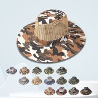 【CW】 Fishing Sunshade Hat Outdoor Camouflage Breathable Sandal Cowboy Net