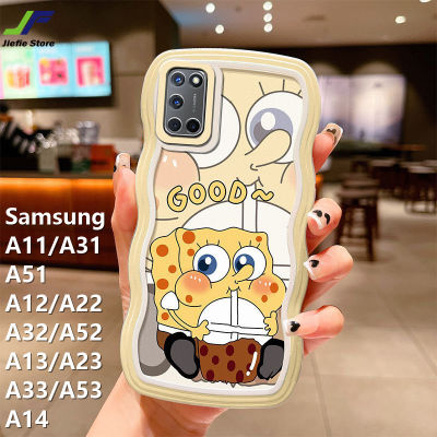 เคสโทรศัพท์ขอบคลื่นน่ารักสำหรับ Samsung Galaxy A12 / A22 / A32 / A52 / A11 / A31 / A51 / A13 / A23 / A33 / A53/A14การ์ตูนปลาดาวแพททริก SpongeBob เคสโทรศัพท์ซองนุ่มกันกระแทก